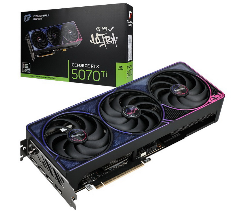 Colorful představila grafickou kartu iGame GeForce RTX 5070 Ti Ultra Z Black OC s odnímatelným napájecím konektorem GC‑HPWR