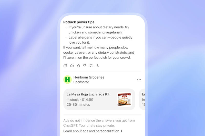 ChatGPT nyní zobrazuje reklamu, ale ne všichni ji okamžitě uvidí