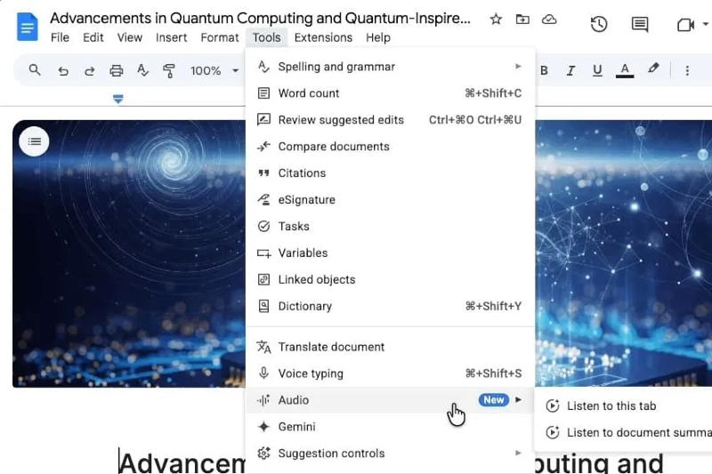 Google Docs nyní umí rychle shrnout dokumenty