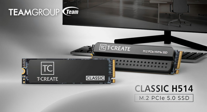 TeamGroup vydala SSD T‑Create Classic H514 PCIe 5.0, určenou pro lokální AI zátěže: kapacita až 4 TB a rychlost čtení do 14 200 MB/s