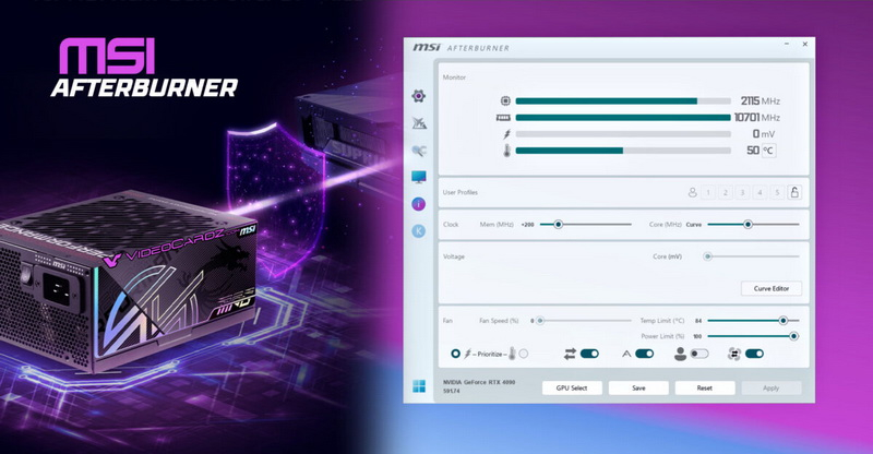 MSI zvýšila bezpečnost RTX 5000 a RX 9000 přidáním do Afterburneru režimu GPU Safeguard+ pro ochranu konektorů před roztavením.