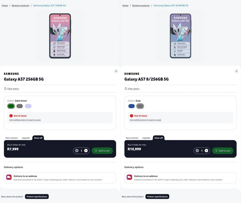 Samsung brzy představí modely Galaxy A57 a Galaxy A37 – podrobnosti o specifikacích byly odhaleny v úniku.