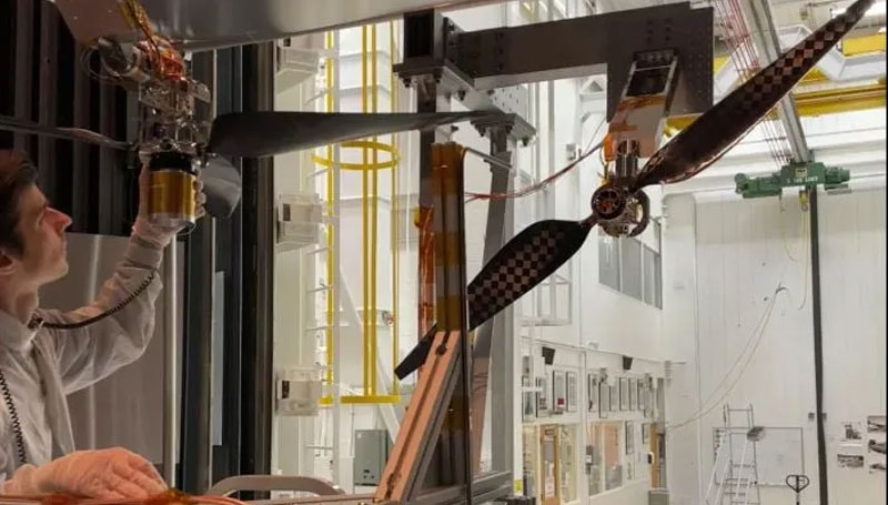 NASA provedlo testy lopatek budoucího martovského vrtulníku při nadzvukové otáčce